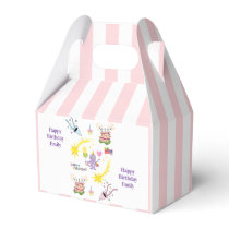 Cute Twin Happy Birthday Gable Favor Box Pink Blue