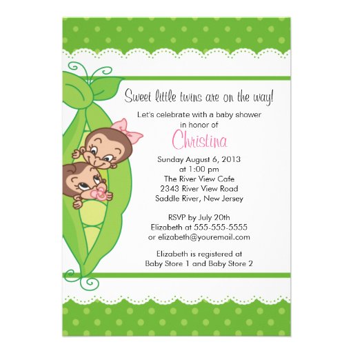 Cute Twin Baby Shower Invitations 6