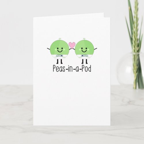 Cute Twin Newborn Boys Peas In a Pod Card