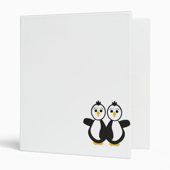 Cute Twin Penguins Binders