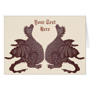 cute twin red dragon mythical fantasy creature