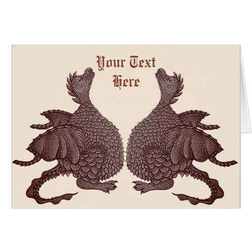 cute twin red dragon mythical fantasy creature