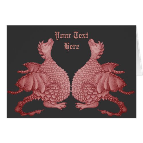 cute twin red dragon mythical fantasy creature