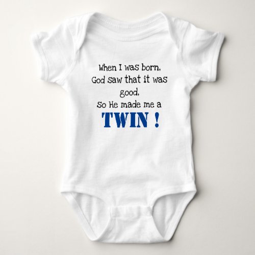 Cute Twin Saying Baby Bodysuit