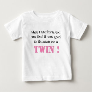 Cute Twin Saying Baby T-Shirt