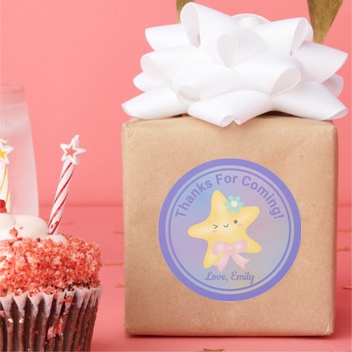 Cute Twinkle Little Star Baby Shower Thank You Classic Round Sticker