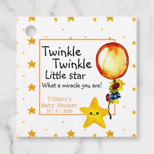 Cute  Twinkle Little Star Baby Shower Thank You Favor Tags