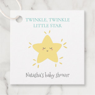 Cute Twinkle Little Star Nursery Rhyme Baby Shower Favor Tags