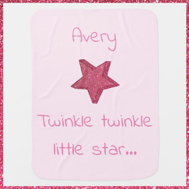 Cute Twinkle Little Star Pink  Baby Blanket (Creator Uploaded)