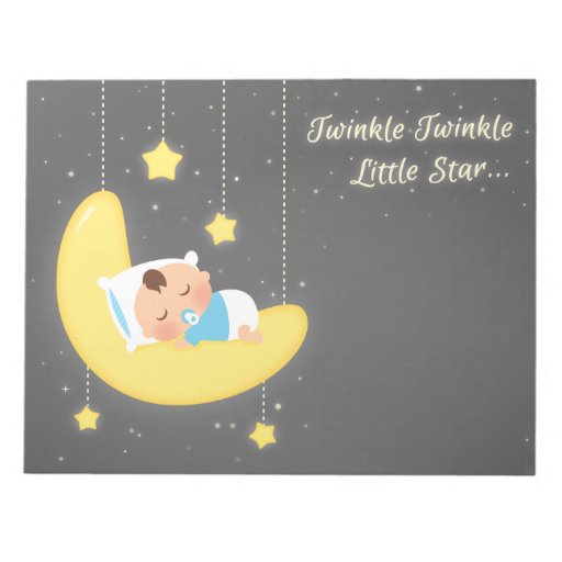 Cute Twinkle Twinkle Little Star Baby Boy Memo Pads | Zazzle