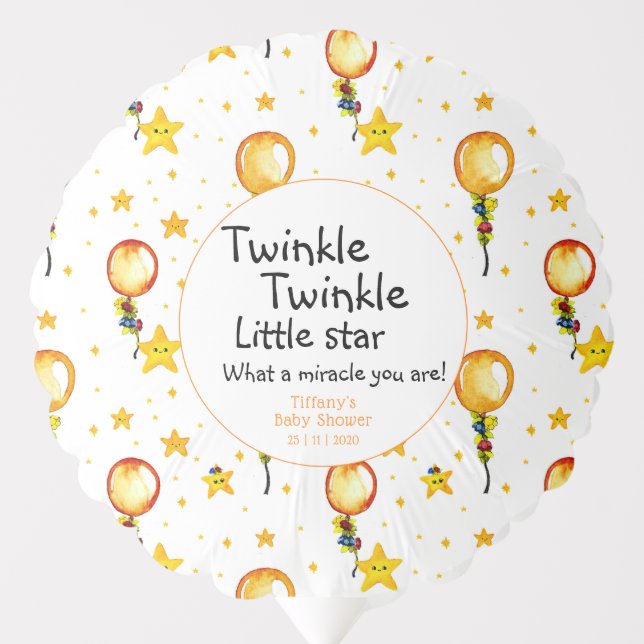 Cute Twinkle Twinkle Little Star Baby Shower Balloon (Front)