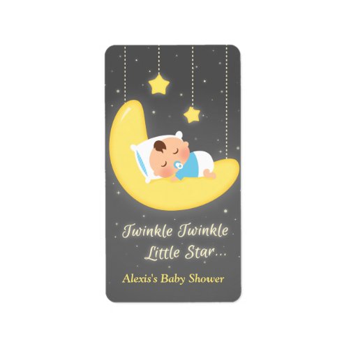 Cute Twinkle Twinkle Little Star Baby Shower Label