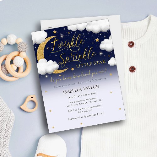 Cute Twinkle Twinkle Little Star Baby Sprinkle Invitation Postcard