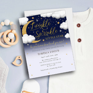 Cute Twinkle Twinkle Little Star Baby Sprinkle Invitation Postcard