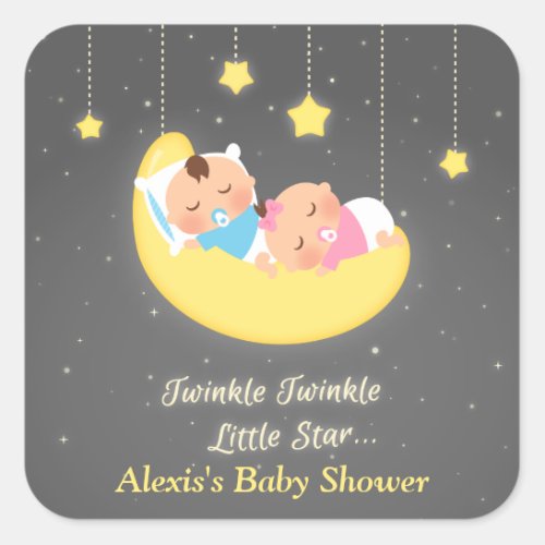 Cute Twinkle Twinkle Little Star Twins Stickers