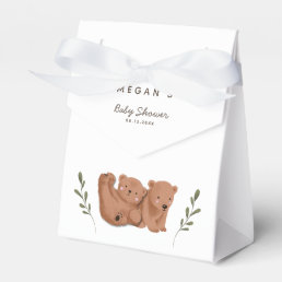 Cute Twins Bear Baby Shower  Favor Boxes