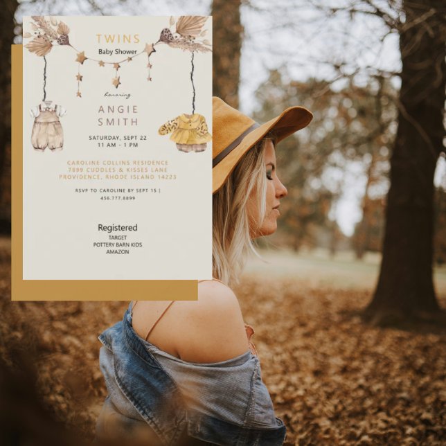 Cute Twins Boy & Girl Baby Shower Invitation (Creator Uploaded)