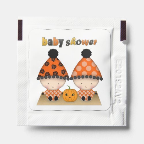 Cute Twins Fall Baby Shower Hand Sanitizer Packet