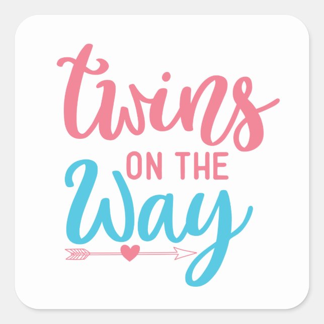 cute twins on the way Mother to be Square Sticker (Front)