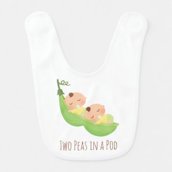 Cute Twins Two Peas In A Pod Baby Pacifier Baby Bib by RustyDoodle at Zazzle