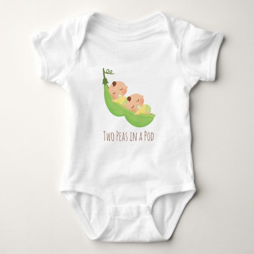 Cute Twins Two Peas in a pod Baby Tee