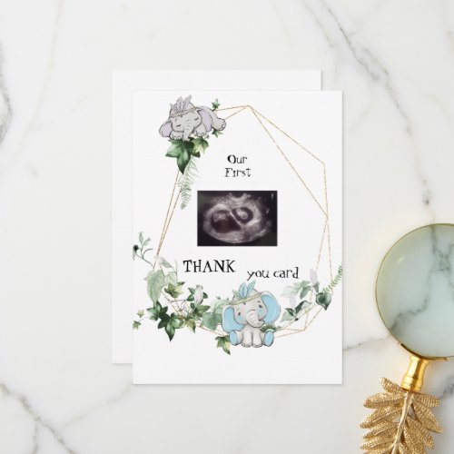 Cute Twins Ultrasound Thanks Baby Viewpoint  Thank You Card
