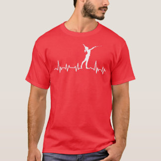 Cute Twirler Girl Heartbeat Design Twirling Baton  T-Shirt