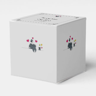 Cute Two Grooms Cartoon Gay Wedding Favor Box