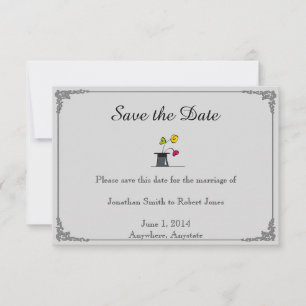 Cute Two Grooms Cartoon Gay Wedding Save the Date