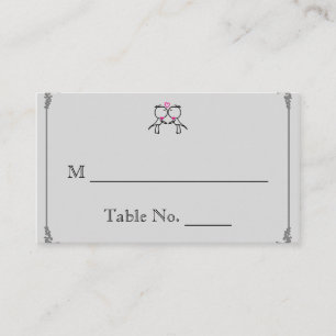 Cute Two Grooms Kissing Gay Wedding Place Cards
