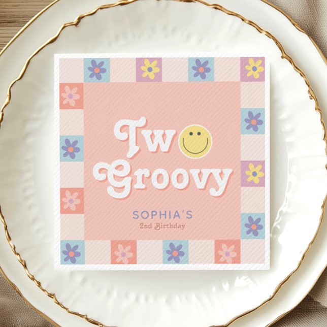 Cute Two Groovy Boho 2nd Birthday  Napkins (Creator Uploaded)