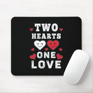 Cute Two Hearts One Love Birthday Valentine's Day Mouse Pad