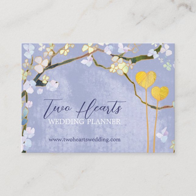 Cute Two Hearts Wedding Planner Business Card (Front)