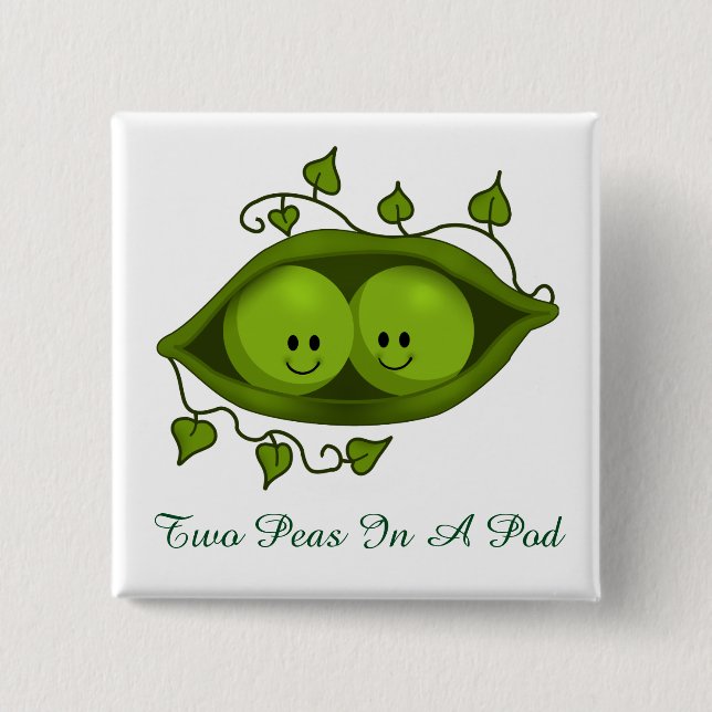 Cute Two Peas In A Pod Button (Front)