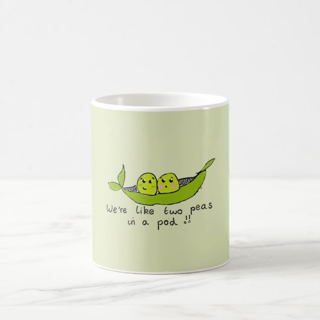 Cute two peas in a pod coffee mug (Center)