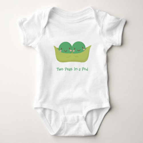 Cute Two Peas in a Pod For Baby Twins Baby Bodysuit