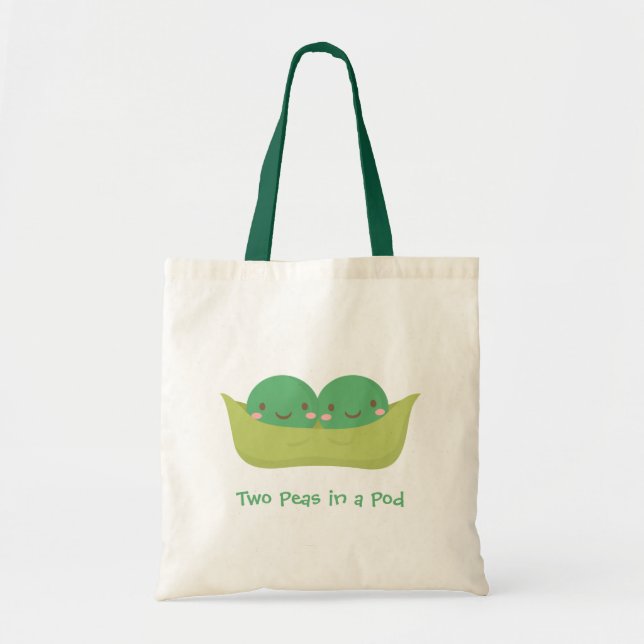 Cute Two Peas in a Pod For Mommy Tote Bag (Front)