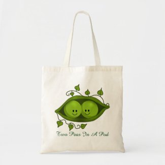 Cute Two Peas In A Pod Tote Bag