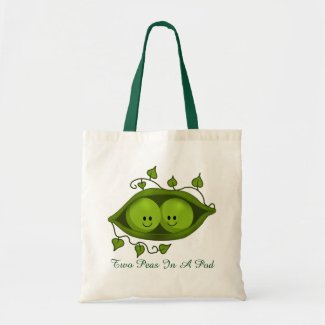 Cute Two Peas In A Pod Tote Bag