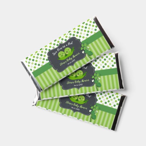 Cute Two Peas in a Pod Twin Boys Twins Baby Shower Hershey Bar Favors