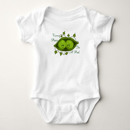 Cute Two Peas In A Pod Twins Baby Bodysuit