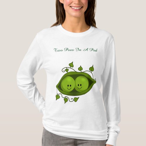 Cute Two Peas In A Pod Twins T_Shirt