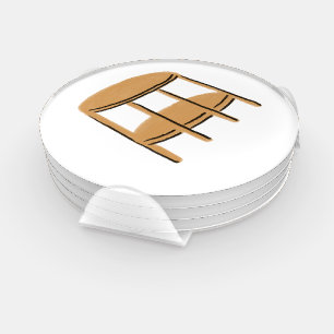 Cute Two Tier Round Wooden Side Table Home Decor Coaster Set