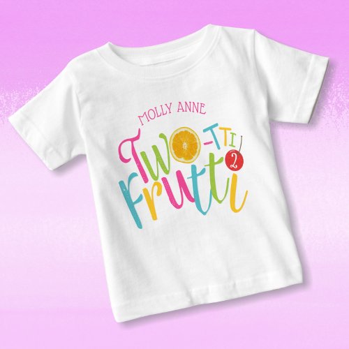 Cute TWO_tti Frutti 2nd Birthday Fruits Baby T_Shirt