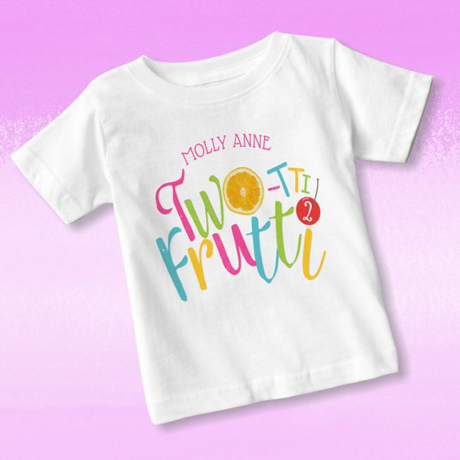 Cute TWO-tti Frutti 2nd Birthday Fruits Baby T-Shirt (Creator Uploaded)