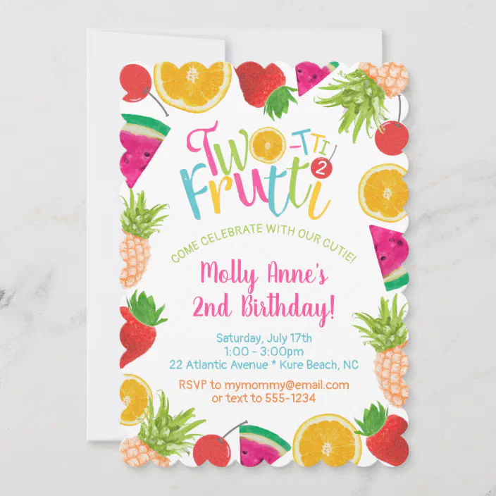 Fruity Invitation Digital or Printed Twotti Frutti Invitation Fruit Invitation Photo Twotti Frutti Invitation Twotti Fruity Invite