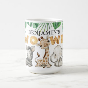 Cute Two Wild Safari Animal Birthday Coffee Mug