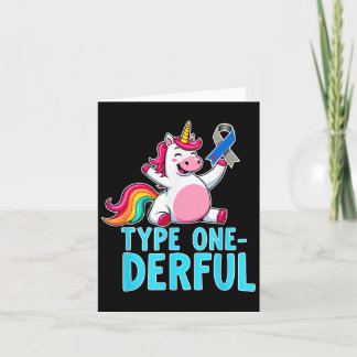 Cute Type 1 Diabetes Awareness T1d Type One-derful Card