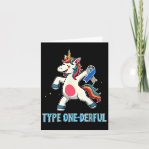 Cute Type 1 Diabetes Awareness T1d Type One-derful Card