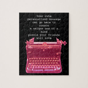 Cute Typewriter Personalized Jigsaw Puzzle
